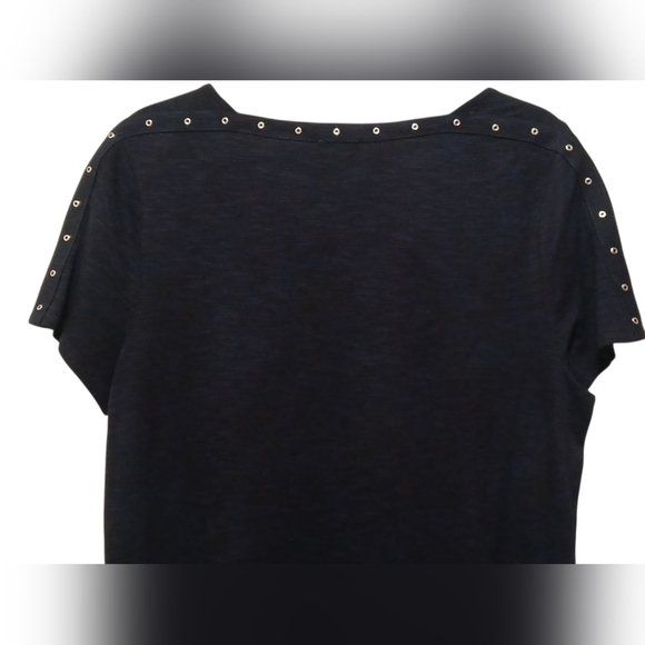 Chico's -NWT,Deep Navy Knit Top With Embellishments Along Sleeves & Neck, Size 1 - Picture 7 of 9